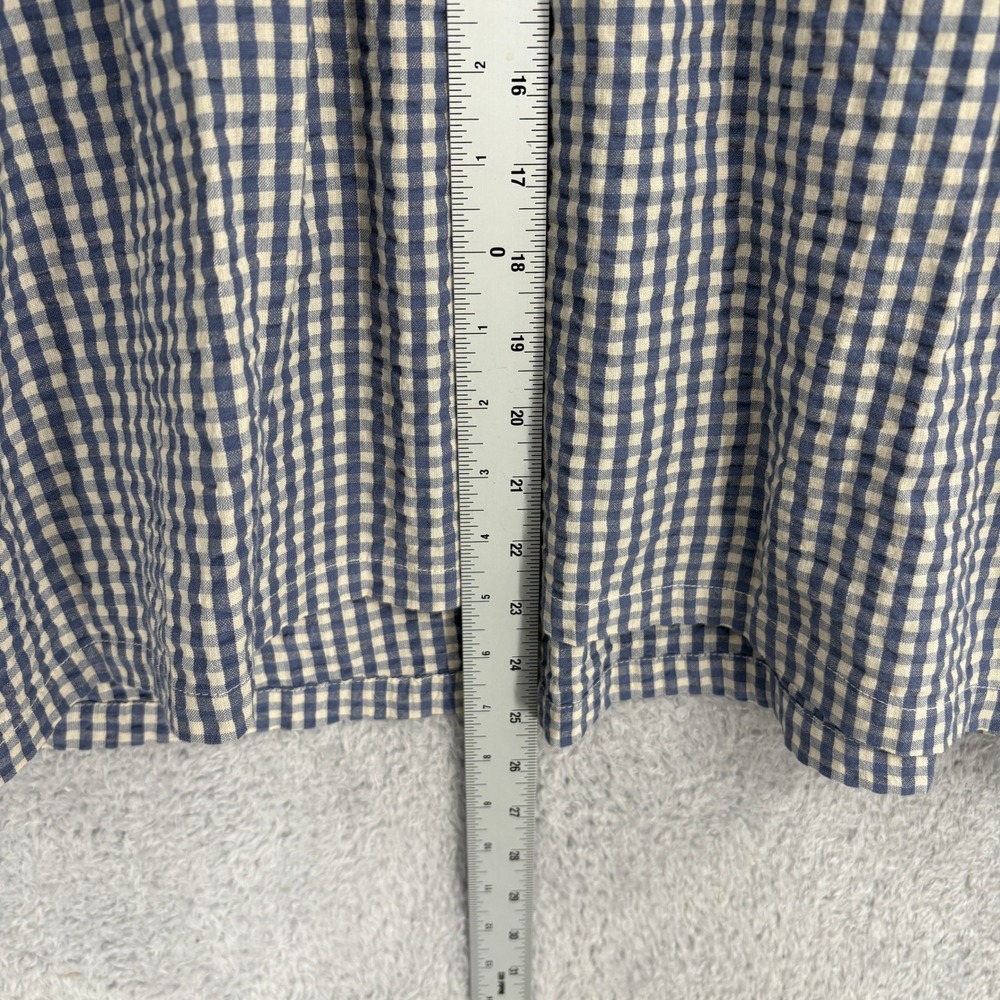 Tuckernuck Beach Cassis Prism Embroidered Gingham Top Size L Navy Blue White Red - Picture 3 of 8
